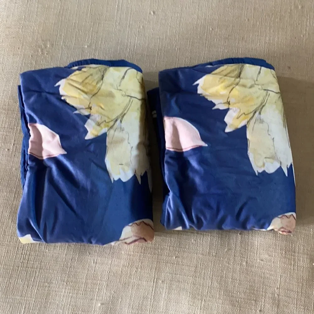 Anthropologie Velvet Ella Shams (2) Blue Floral NWOT